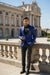 Posh Paisley Velvet Royal Blue Tuxedo Jacket