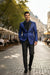 Posh Paisley Velvet Royal Blue Tuxedo Jacket