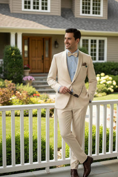 Spectrum Champagne Shawl Lapel Tuxedo – 3-Piece One Button Elegant Formal Suit