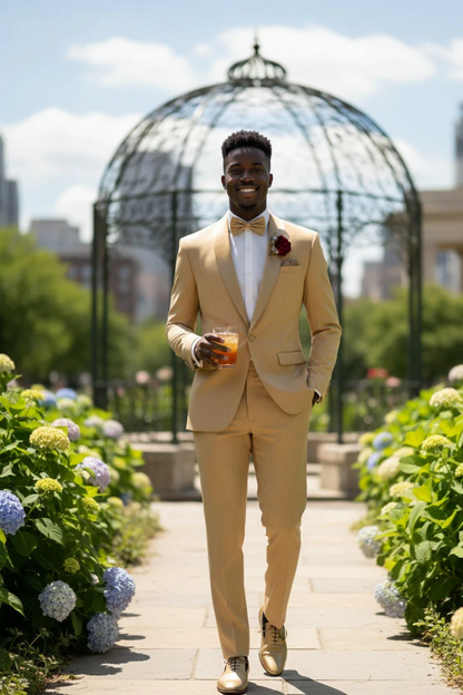 Light Gold Shawl Lapel Tuxedo by Spectrum – Elegant 3-Piece Formal Wear