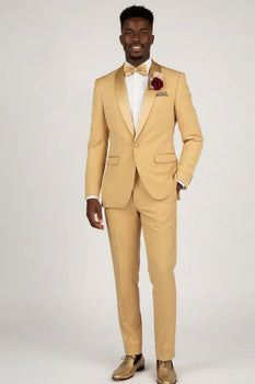 Light Gold Shawl Lapel Tuxedo by Spectrum – Elegant 3-Piece Formal Wear