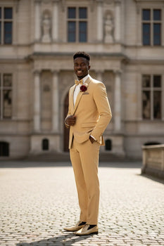Light Gold Shawl Lapel Tuxedo by Spectrum – Elegant 3-Piece Formal Wear