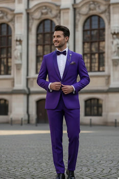 Premium Royal Purple Shawl Lapel Tuxedo – Spectrum 1 Button Formal Set