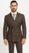 Vintage Suit - Rossiman Suit - Brown and Blue Mix Windowpane Suit - Glen Plaid Suit