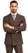 Vintage Suit - Rossiman Suit - Brown and Blue Mix Windowpane Suit - Glen Plaid Suit