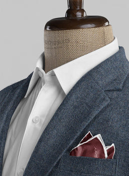 Mens Heritage Blue Herringbone Jacket – Timeless Tweed Sport Coat