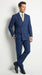 Vitali Mens Blue Tone on Tone Shadow Pinstripe Suit Set – Double Breasted Business Modern Fit Side Vented