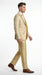 Vitali Mens Yellow Gold Designer Tuxedo Suit Set – Luxury Wedding Prom Formal Tuxedo with Vest Bow Tie in Champaign Color