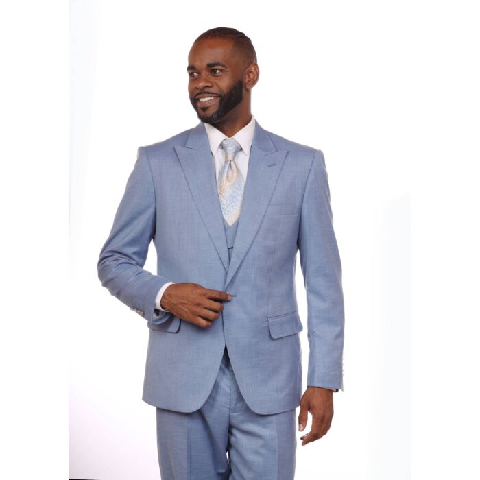 Vitali Brand Suits - Men'S Stone Double Vented Super Fine Poly Blend Suit