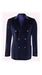 Mens Double Breasted Suits 6 Buttons Velour Jacket - Navy Blue Velvet Blazer - Slim Fitted
