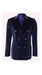 Mens Double Breasted Suits 6 Buttons Velour Jacket - Navy Blue Velvet Blazer - Slim Fitted
