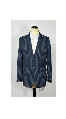 2 Button Cheap Priced Designer Fashion Dress Casual Blazer For Men On Sale Pinstripe Men's Navy Blue Blazer