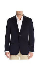 Men'S Two Button Front Regular Fit Corduroy Blazer Navy