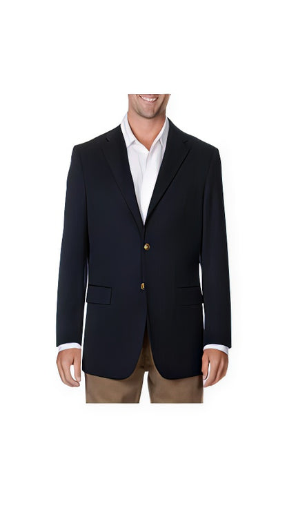 Men's Big & Tall Long Gabardine Blazer Navy Cheap Priced Sport coats - Large Sport Jacket