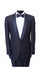 Men's Navy Slim Fit Sport Coat Satin Trim Suit