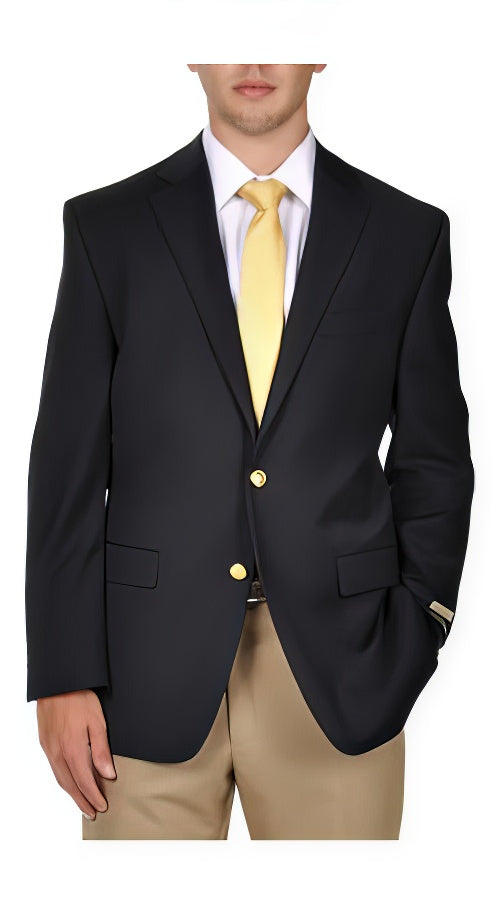 Men’s black Pure 2 Button Lewis Blazer, Classic Business Casual Wedding Sport Coat Jacket
