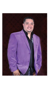 Men's Cotton/Rayon 2 Button Sport Coat  Side Vents Purple