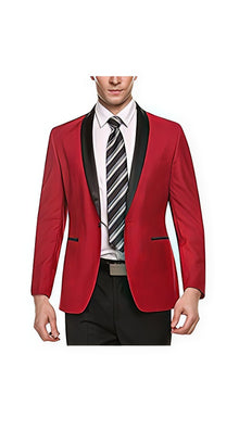Alberto Nardoni Brand Men's 1 Button Red Shawl Lapel Stylish Casual Slim Fit Coat Cheap Priced Blazer Jacket For Men