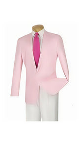 2-Button Summer Linen Modern Fit Sport coat Jacket Blazer Pink