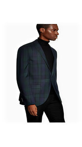 Blazer - Vested Plaid Sport Coat Available In Charcoal And Burgundy Plaid - Modern Fit - Notch Lapel Side Vented - Business Blazer