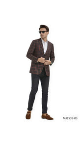 Black Windowpane Sport Coat - Gray Plaid Blazer