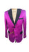 Men'S Dark Pink ~ Fuchsia Black Peak Lapel Blazer