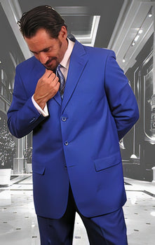 Mens Colorful Festive Royal Blue Men Dress + Matching Shirt And Tie Pacakge