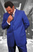 Mens Colorful Festive Royal Blue Men Dress + Matching Shirt And Tie Pacakge