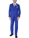 Men's Royal Blue 1 button Dress Suits for Men vest peak lapel suits pleated pants