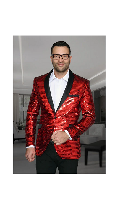 Men'S Shiny Sequin Paisley Cheap Priced Blazer Jacket For Men Slim Fit Red Dinner Jacket Sport Coat Jacket Sharkskin Flashy Stage