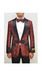 Smoking-2  Men's Smoking Cocktail Dinner Jacket Shawl Collar Floral Paisley Flashy Fancy Cheap Priced Blazer Jacket For Men Red ~ Black (Pre back order For Jan 15 2020)