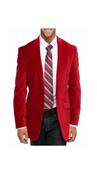 Cheap Big And Tall Blazers Clearance Velvet ~ Velour Cheap Priced Blazer Jacket For Men / Sport Coat Red