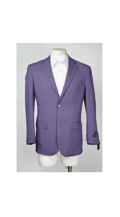 Men’s Light Purple Single Breasted Two Button Blazer, Classic Business Casual Wedding Sport Coat Jacket