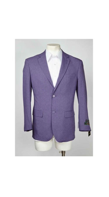 Single Breasted Two Button Men's Purple Blazer