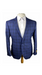 Men's Slim Fit Blazer - Plaid Sport Coat - Blue Blazer - Windowpane Navy Blazer