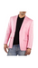 Men'S One Ticket Pocket Summer Fabric Linen Fabric Pink Blazer