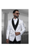 Alberto Nardoni Brand Men'S Blazer Shawl Lapel White Shadow Floral Dinner Jacket Sport Coat