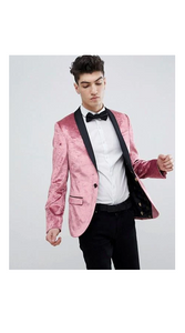 Men'S Pink One Button Super Skinny Casual Blazer