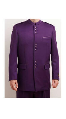 Men's Purple Collarless Blazer Nehru Jacket
