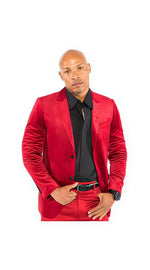 Men'S Red Velvet Suit & Cheap Priced Men'S Blazer Jacket For Men Sport Coat + Pants