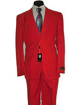 Discounted Sale Clearance Men's Two Buttons Red Classic Fashion suit Flat Front Pant