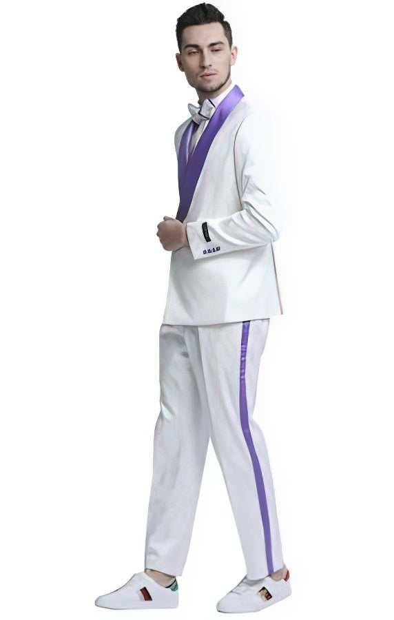 Purple and White Prom Suit for Every Occasion Modern Fit