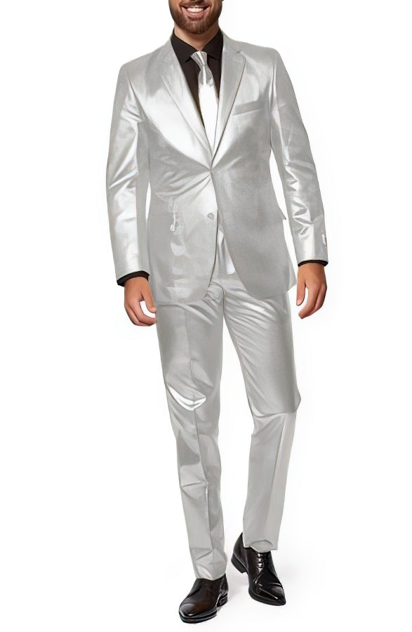 Shiny White Suit - Shiny Tuxedo — MensUSA