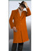 Orange Overcoat - Orange Three Quarter Mens Car Coat - Mid Length Topcoat