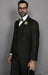 Classic Fit Suit Mens Olive Imported Besom Pocket Suit
