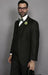 Classic Fit Suit Mens Olive Imported Besom Pocket Suit