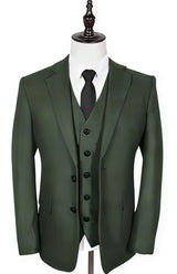 Vintage Suits - Tweed Suits - Herringbone Suits Olive