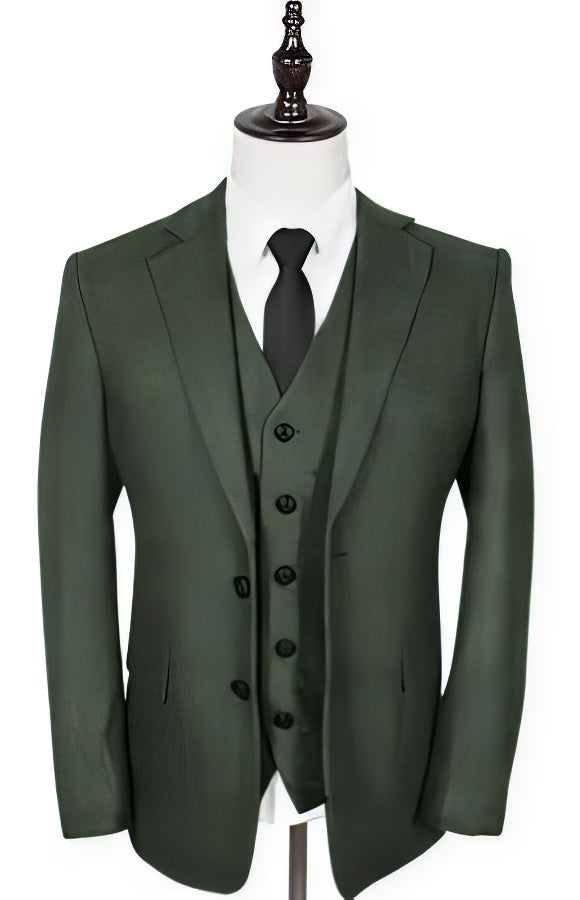 Vintage Suits - Tweed Suits - Herringbone Suits Olive