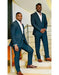 Men's Teal Blue Color Suits Side Vented