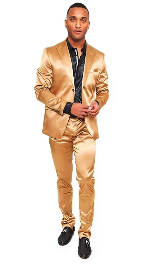 gold dress men White and Gold Prom Suits - Gold Tuxedo Jacket